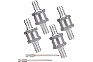 Liwein 4 Válvula de Retención Combustible Sin Retorno 14mm 16mm Unidireccional Aluminio Válvula Antirretorno Gasolina Diésel petroleo +2 Puntas de Destornillador S2 Acero Cruz Hexagonal PH1 PH2