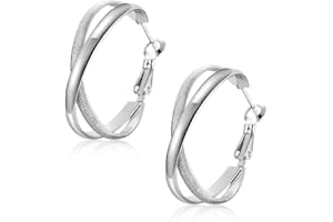 ITESSY Sterling Silver Hoop Earrings for Women Girls, Dainty Silver Hoops Earrings│Hypoallergenic Minimalist Modern Hoop Earrings│Birthday Anniversary Christmas Jewellery Gift