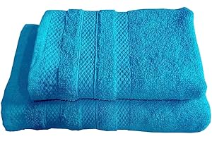 RE SOLE - Set Asciugamani Puro Cotone 1+1 Set Asciugamani Viso e Bidet - Coppia Asciugamani Bagno 500 gr/mq con Ospite | 50x100cm + 40x60cm Ottanio