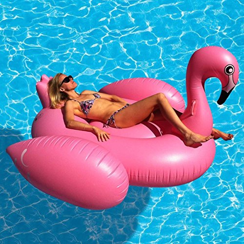 LIVIVO ® Giant 60 Inch Ride On Inflatable Flamingo Swimming Pool Float - Novelty Outdoor Lounger and Cute Toy for the Swimming Pool or Beach - Great for both Adults and Kids LIVIVO ® Giant 60 Inch Ride On Inflatable Flamingo Swimming Pool Float - Novelty Outdoor Lounger and Cute Toy for the Swimming Pool or Beach - Great for both Adults and Kids