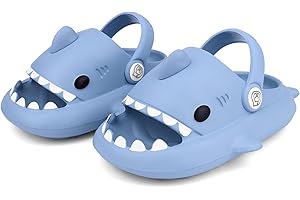 LANIVIC Chanclas de Playa para Niña Niño Tiburón Zapatillas de Ducha Antideslizante Tigre Zapatos de Piscina Sandalias Ligero Verano Shark Slippers