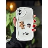 Go Aksesuar Iphone 11 ile Uyumlu Krem Baby Tasarımlı Yumuşak Silikon Kamera Korumalı Ayıcıklı Kılıf