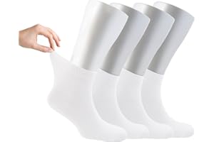 Cosyfeel® Women Loose Diabetic Socks | 4-Pack Neuropathy Ankle Socks for Ladies | Super Soft Eco-Friendly Bamboo Material | Durable with Seamless Toe | Multicolour Patterns | 4 Seasons