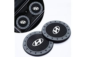 YALUGA 2PCS Car Cup Holder Coasters, Silicone Car Coasters Non-Slip Vehicle Cup Mats for Interior Accessories for Hyundai Santa Fe Palisade Kona Elantra,2.75