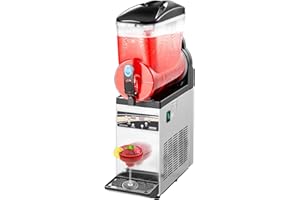 VEVOR Máquina para Hacer Granizados con Un Solo Tanque de 15 L, de Acero Inoxidable, para Preparar 60 Tazas de Margaritas, Batidos y Granizados, para Fiestas en Casa, Restaurantes, Cafeterías