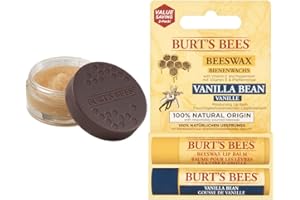 Burt's Bees 100 Percentage Natural Conditioning Lip Scrub with Exfoliating Honey Crystals, 7.08 g & Baume à Lèvres Hydratant 100 % Naturel Concombre/Menthe/Cire d’Abeille 2 Pièces