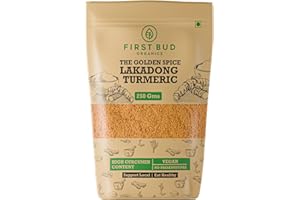 First Bud Organics - Lakadong Turmeric Powder (250g) | ( 7-12) % High Curcumin Content | Unprocessed and Organic Haldi Powder