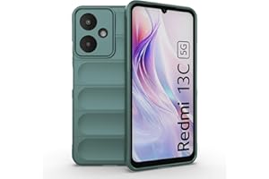 BORYA Funda para Xiaomi Redmi 13C 5G, Antigolpes Premium Suave Silicona TPU Bumper Carcasa, Anticaída Diseño de Bolsas Aire Estuche, Delgada Duradero Caso, Verde
