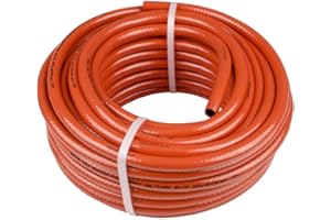 BAUSTER® Tuyau de gaz propane 2 m – Ø 9 mm – Pression 20/60 bar – Tuyau flexible renforcé pour propane/butane – Tuyau de raccordement orange avec protection