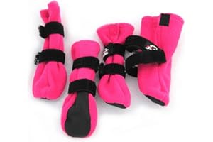 FinNero Halla Weiche Hundeschuhe, 4 Stück/Packung (S, Rosa)