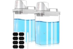 BJBJJIU 2 szt. Dozownik detergentu do prania, 1800 ml Pojemnik na proszek do prania z miarką, dozownik detergentów, do przechowywania całego ryżu