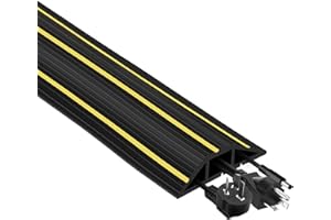 Hniuyun Floor Cable Cover, Cord Covers for Wires On Floor, Heavy Duty Cable Protector 3 Channels Cable Management Electrical Cord Hider for Home, Office & Outdoor (2M)