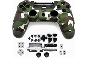 HUAYUWA Boîtier de manette de jeu en plastique (vert camouflage) avec boutons de rechange pour PlayStation 4 Pro 5.0 JDS-050 JDS-055 JDM-050 JDM-055 (version V2)