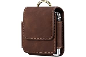 QBYVQQN Belt Case for Galaxy Z Flip 6, 5, 4, Z Flip 3 5G, Z Flip 2, Mobile Phone Case with Card Holder Leather Case Phone Belt Holder Waist Bag Protective Case Compatible with Motorola Razr 5G/Huawei P50