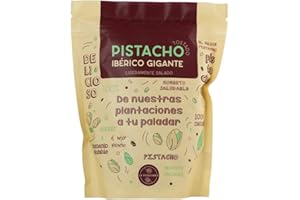 LA PISTACHERIA Pistacho Ibérico Gigante Tostado Natural Ligeramente Salado Snack Saludable Gourmet Origen Español Bolsa Resellable Fuente Fibra Proteína Crocante Ideal Aperitivo Vegano (Bolsa de 250 gr)