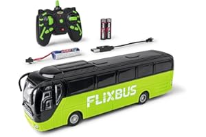 Carson 1:64 Flixbus 2,4 GHz 100% RTR - 100% pronto all'uso, autobus giocattolo, macchinina giocattolo, auto telecomandata, per bambini dai 3 anni in su, autonomia circa 80 min, autobus RC