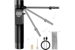 OUXI Bomba de Aire con batería de 6000 mAh Compresor eléctrico I50PSI,Bomba de Bicicleta portátil,Mini Bomba de neumáticos con LCD Digital como Linterna