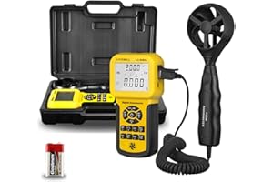 LYCEBELL LC-846A Pro Anemometer with Telescopic Sensor, Wind Speed Meter, Wind Velocity Airflow CFM Meter, Measures HVAC with Back Light LCD, for Sailing Drone Fishing (Suitcase Included)