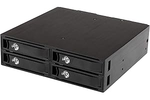 StarTech.com Backplane mobile per rack hot-swap 5,25" a 4 alloggiamenti HDD SATA/SAS da 2,5", 6 Gbps