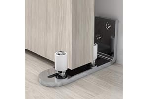 GIFSIN Guía de Piso para Puerta de Granero para Montar en la Pared con Rodamientos de Bolas Plata