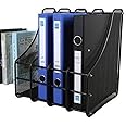 Homaxa 4 Leyar Mesh Metal Tabletop Desk Organiser File Rack Letter Tray A4 Papers Documents Holder Desk Organizer For Home And Office With Slidable Compartments, Sliding Shelf - Black