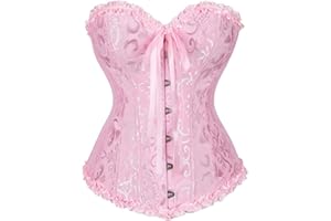 Vrapo Bustier Corset Top for Women | Overbust Lace Up Waist Cincher Shapewear Lingerie