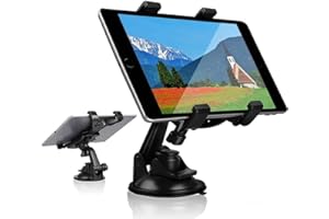 WELLINTEREST Auto Tablet Supporto iPad, Ventosa Tazza Supporto Tablet Stand per Auto Parabrezza Dash Desk Cucina Parete Compatibile con iPad Mini Air Samsung Galaxy Tab A S Series Tutti 7-10 pollici Tablet