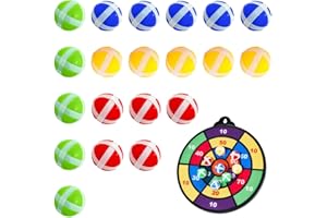 ZKGYUS 20 Pcs Sfera Appiccicosa Set Palline di Plastica per I Bambini Tessuto Freccette Freccette Accessori del Gioco