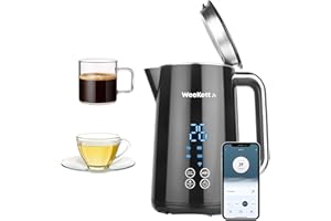 WEEKETT Alexa Smart Kettle, 1.7L - Smart Home Voice Control - Temperature Control with Cool Touch, LED Display & Keep Warm Function - 3000w Energy Efficient & BPA Free - Black