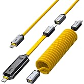 AOHI Spliceable 2'si 1 Arada Hızlı Şarj ve Veri Depolama Kablosu Seti, 240W PD 3.1 USB C - USB C Kablosu, 512GB USB C Flash S