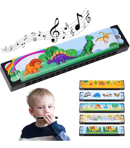 4 Harmonicas 16 Trous Colorés - Jouet Musical Pour Enfants, Débutants Et Cadeau