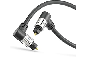 sonero® Optyczny kabel Toslink premium, 1,50 m, pozłacane styki, 2 x wtyczka 90°, obracany o 360°, czarny