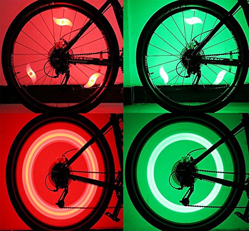 Goldfox® 4x Fahrrad Rad LED Speichen Licht Lampe Blinker Spoke Beleuchtung Rot Gelb Grün Mehrfarbig - 4