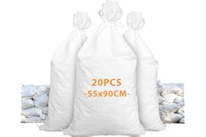 JMIATRY 20 Piezas 55x90cm Sacos Escombros, Sacos para Escombros, Saco Rafia Sacos para Basura Jardín Almacenamiento y Protección Contra Inundaciones