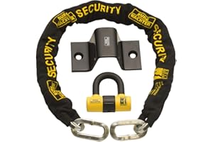 BURG-WÄCHTER Burg-Wachter 1M 12mm Sold Motorbike Security Chain Ground Anchor Gold Lock, Black