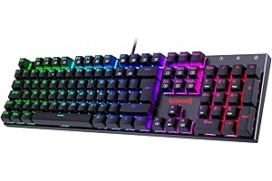 Redragon Mechanical Gaming Keyboard, Mechanical Keyboard with 105 Programmable Keys, Red Switches, Full Anti-ghosting RGB Ideal for Gaming, PC, Windows, Mac, Gamer, Office, Typists - UK Layout
