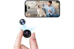 LYSUYEO Mini Kamera, Überwachungskamera Innen 1080P WiFi Kamera Live Übertragung Handy APP mit Bewegungserkennung Nachtsicht, Überwachungskamera mit Batteriestrom Geeignet für Familien verwendet schwarz