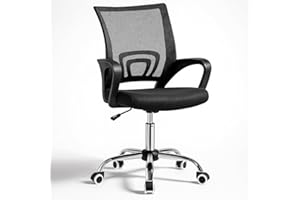 T-LOVENDO.ES Silla de Oficina Ergonómica con Ruedas y Respaldo Transpirable | Altura Regulable y Soporte Lumbar | Ideal para Escritorio, Estudio o Habitación Juvenil | Diseño Moderno y Confortable