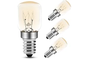 Comyan Backofenlampe 25W Kleine Schraube E14 Sockel T25 Ofenbirnen, Pygmy Lampen 300 °C Mikrowelle/Ofen/Salzlampe Glühbirnen, 4 Stück