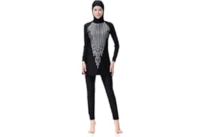 Dreamskull Damen Frauen Muslime Abaya Dubai Muslimische Islamische Burkini Badeanzug Bademode Schwimmanzug Swimsuit Hijab Lang Langarm Arab Arabisch Indien Türkisch Kleidung Sommer