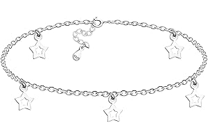 SOFIA MILANI - Bracelet de Cheville pour Femme en Argent 925 - avec Pendentif en Forme d'Étoile