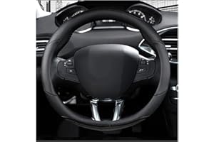 GAHELI Couvre Volant Voiture Housse Volant Voiture Fiber Carbone + Cuir pour Peugeot 208 2012-2018 308 2014-2021 2008 2013-2018 Accessoires Auto (Color : 4)