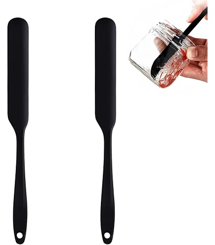 3 Pezzi Spatole in Silicone, 3 in 1 Spatola Silicone Set, Mini Raschietto per Barattoli,Spatola Piccola Viene fornito con tre teste di cucchiaio,per Bottiglie di Marmellata,Flaconi per Cosmetici