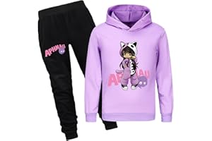 ZhanQuan APHMAU Girls Tracksuit Set Hoodie with Jogging Pants 2 Pieces/set Kids Casual Sweatshirts Outfits 1-13 Years
