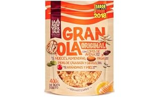 LA NEWYORKINA Granola Original con Miel de Asturias, Aceite de Oliva Virgen Extra y Frutos Secos. Snack Delicioso y Crujiente para Desayuno y Merienda. Granola Artesanal en Envase de 400g (5x400g)