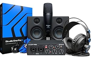 PreSonus AudioBox 96 Studio Ultimate, Audio-Interface-Bundle für Aufnahme und Produktion, mit Mikrofon, Kopfhörer, Eris E3.5 Monitorlautsprechern & Software, 25th Anniversary Edition