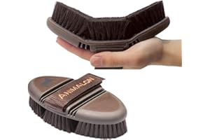 ‎ANIMALON Animalon CareFlex Lammfell-Kardätsche | Flexible & Ergonomische Pferdebürste aus Lammfell und Rosshaar | Pferde Kardätsche | Pferde-Zubehör | Innovatives Putzzeug für Pferde