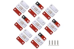 LOCKIMO Calamite per Mobili Chiusura Adesivo Chiusura Magnetica Chiusura Porta Ultra Sottile Magnetiche per Ante Mobili Magnete Chiusura Calamita per Cassetti Armadio Chiusure Cucina (8 Pezzi, Bianco)