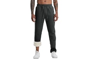 Aisprts Pantalon Chandal Hombre Pantalones Deportivos Forro Polar Térmico Pantalones Casuales Hombre de Invierno con 2 Bolsillos con Cremallera y Cinturilla Elástica con Cordón