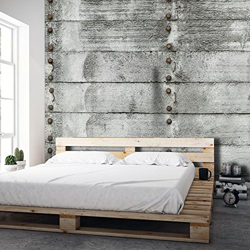 FOTOTAPETE 350x245 cm - VLIES TAPETE PREMIUM - PROFI QUALITÄT - Top moderne Wanddeko - Riesen Wandbild - Top Design Tapete - Neue exklusive Edition mit noch besser Druckauflösung - Deutsches Premium Vlies - Holz grau f-B-0067-a-a